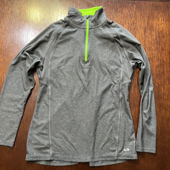LOT C9 Champion & MPG Long Sleeve 1/4 Zip Top Gray w/Lime Pink w/Stripes S & SP - Picture 9 of 13